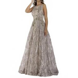 NEW LARA DESIGNS sleeveless long gown in khaki